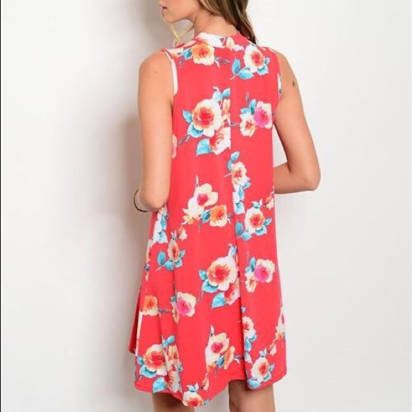 ‘More Than Ordinary Deep Coral Dress - Picture 2 of 2